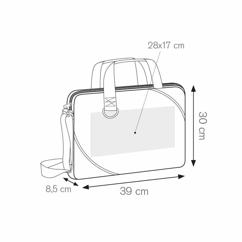 Document borsa portadocumenti nylon 600d personalizzati - ph228 misure tecniche