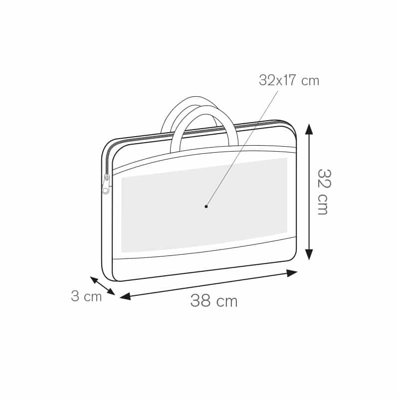 Montry borsa portacomputer imbottita nylon 600d personalizzati - ph205 misure tecniche