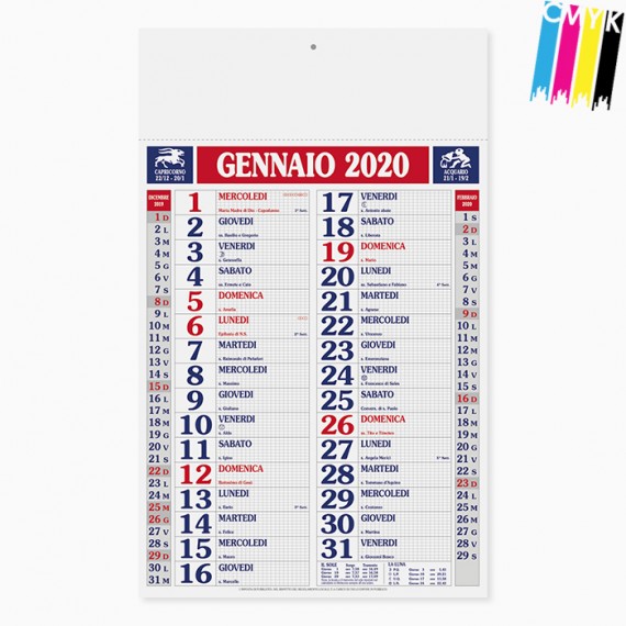 Calendario 29 x 47 cm Olandese Quadrettato personalizzato con il tuo logo - PA610