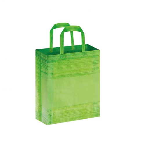 PG127 - Borsa shopping con soffietto effetto striato Verde Lime PG127VL